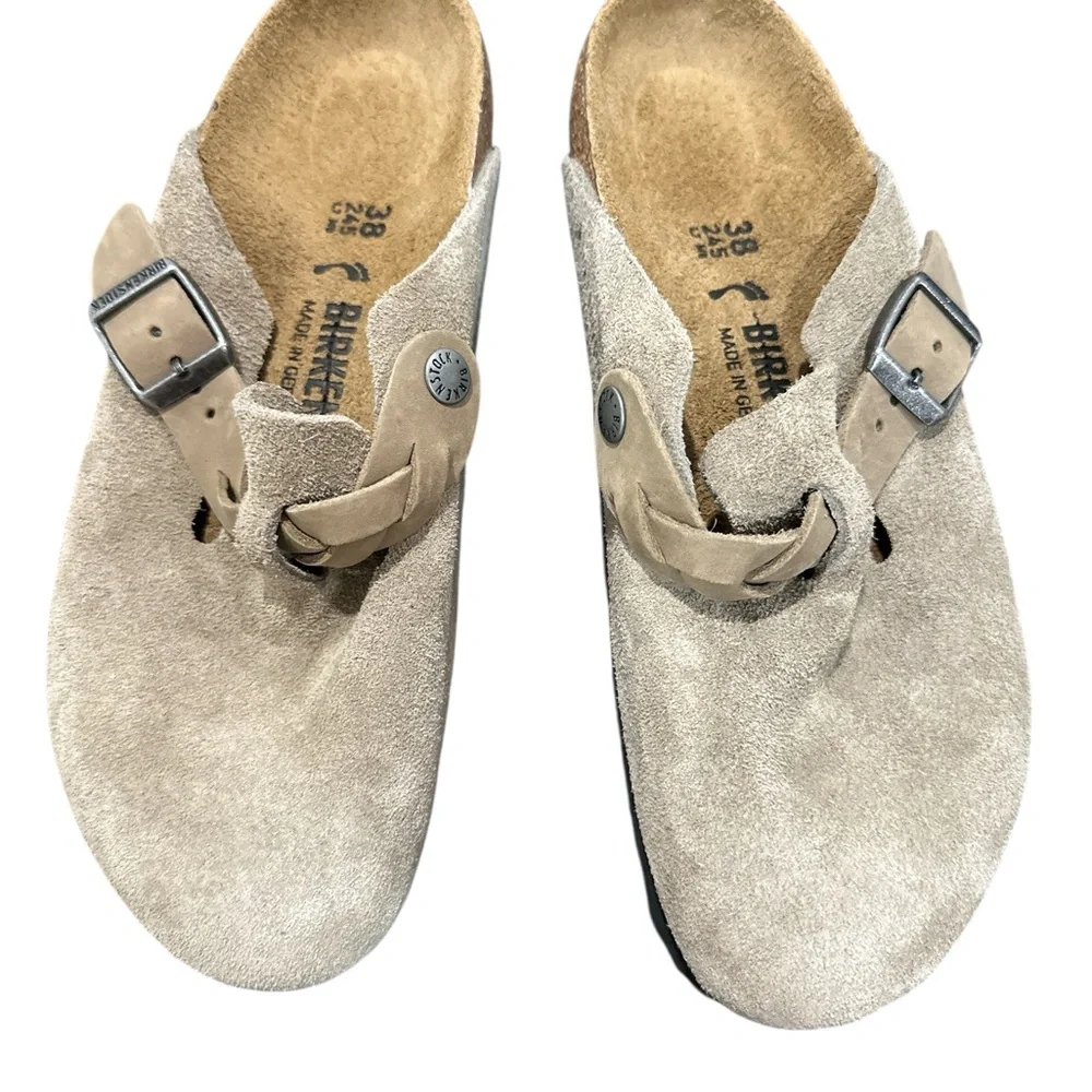 Birkenstock Beige Suede Mules - Picture 2 of 4